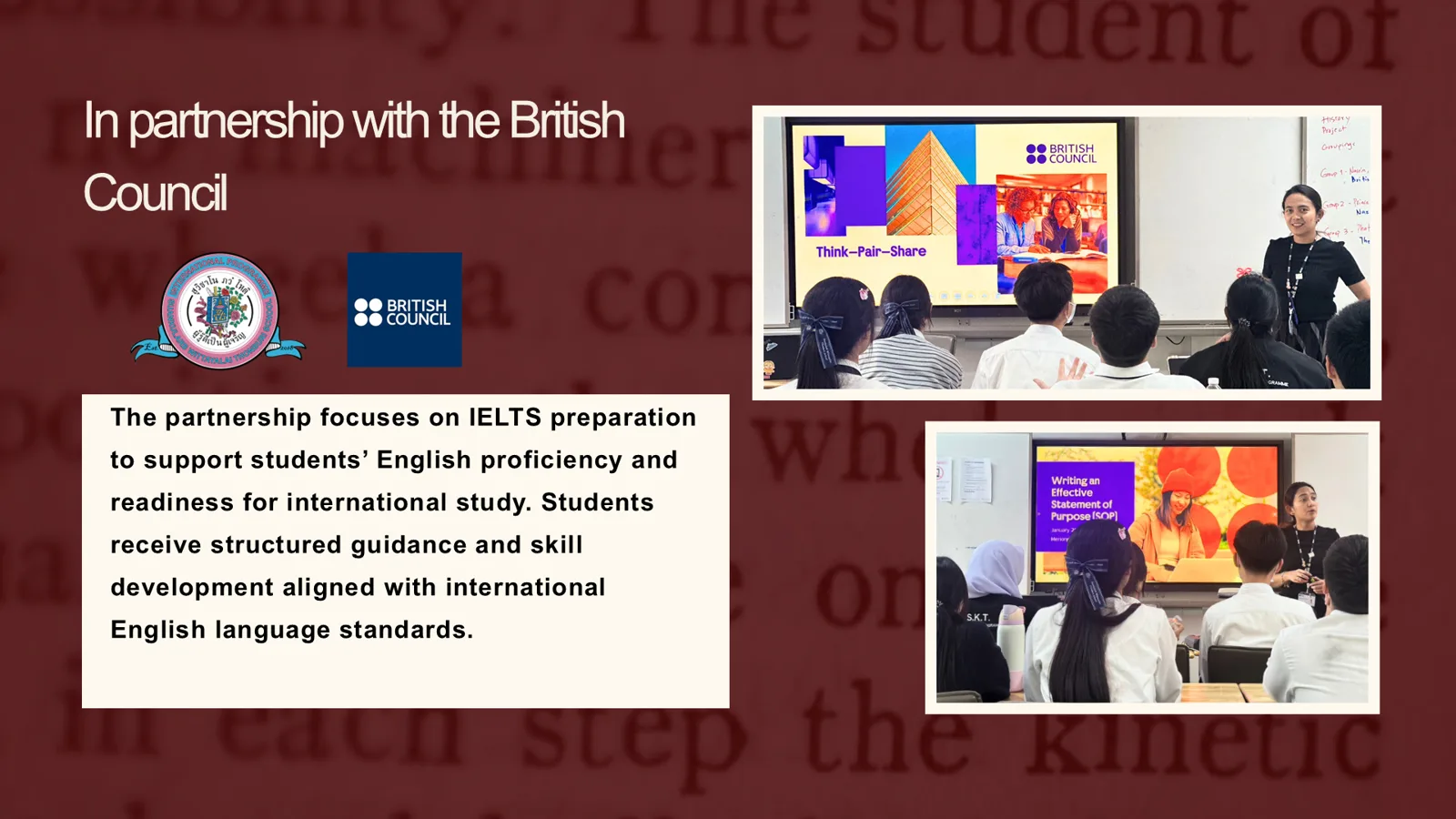 In partnership with the British Council — IELTS preparation